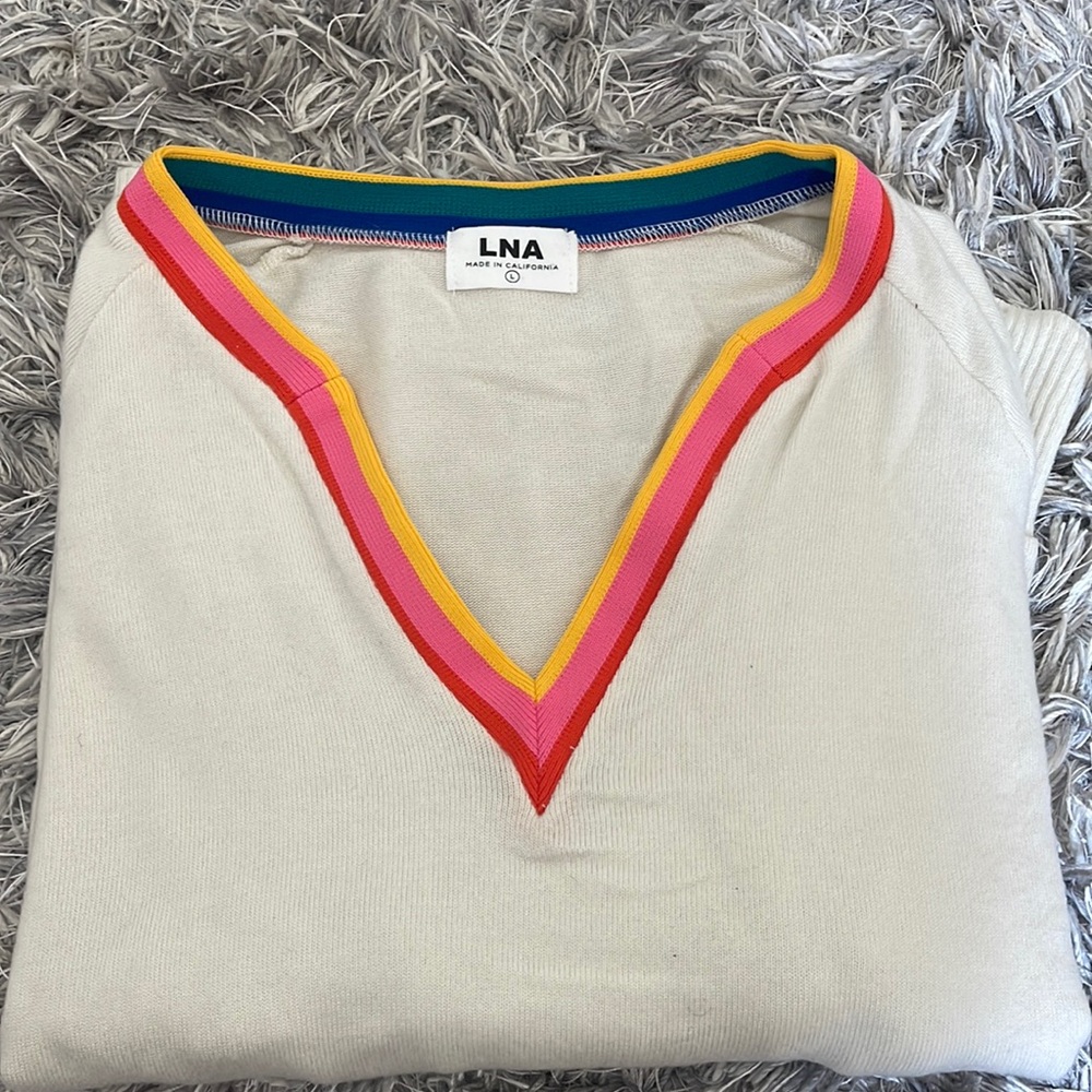 LNA soft sweater with rainbow lining